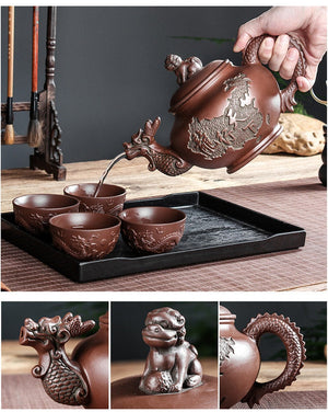 Dragon Tea Pot Yixing Purple Clay Teapot tea set chinese acacuss