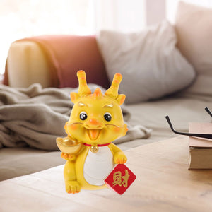 Dragon Year Gift Crafts Storage Money Jar Cartoon Piggy Bank Resin Ornament Zodiac Model acacuss