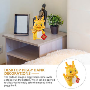 Dragon Year Gift Crafts Storage Money Jar Cartoon Piggy Bank Resin Ornament Zodiac Model acacuss