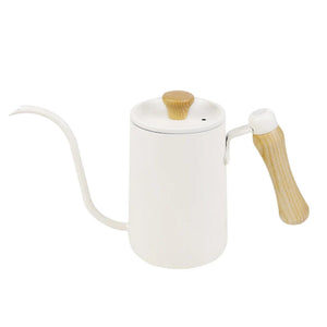 Drip Kettle 600ml Coffee Tea Pot Stainless Steel Non-stick Gooseneck Drip Kettle Wooden Handle Coffee Pot acacuss