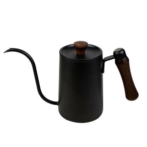 Drip Kettle 600ml Coffee Tea Pot Stainless Steel Non-stick Gooseneck Drip Kettle Wooden Handle Coffee Pot acacuss