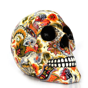 Dropshipping New Creative Skull Resin Statues Color Flower Desk Decor Toy Birthday Gift Halloween Party Decoration acacuss