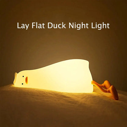 Duck Rechargeable LED Night Light Cute Light Up Duck Lamp Bedside Cartoon Children Nightlights for Home Room Decor Birthday Gift acacuss