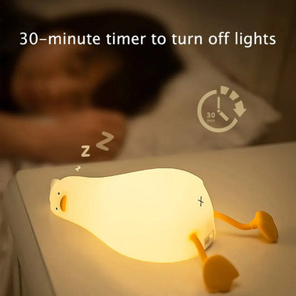 Duck Rechargeable LED Night Light Cute Light Up Duck Lamp Bedside Cartoon Children Nightlights for Home Room Decor Birthday Gift acacuss