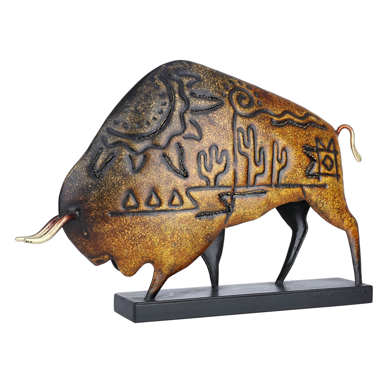 Durable Iron-made Braided Cattle Metal Sculpture  Home Furnishing Articles Handmade Craft Articles for Home Office Decor acacuss
