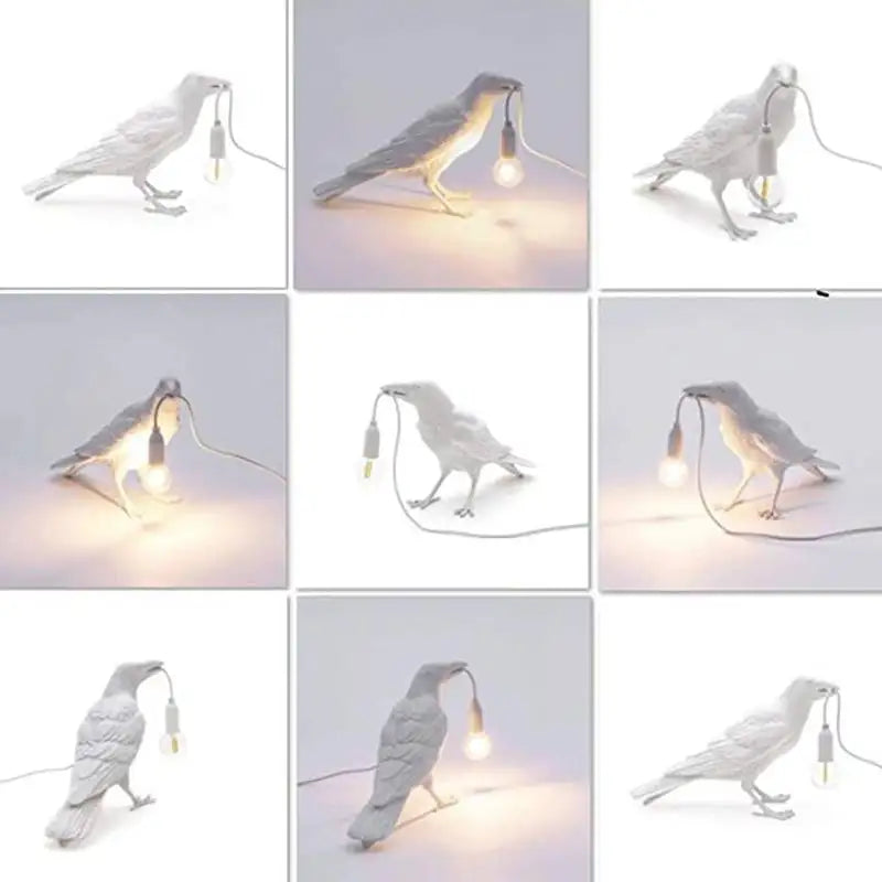Lampe Corbeau Gothique - Sculpture Lumineuse LED Violette Pour Décoration D'intérieur, Bureau Ou Chevet | Ambiance Mystérieuse Et Artistique - 9