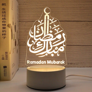 2023 EID Mubarak LED Light Table Ornaments 3D Acrylic Night Lamp Muslim Ramadan Party Eid Al Adha Ramadan Decoration for Home acacuss