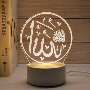 2023 EID Mubarak LED Light Table Ornaments 3D Acrylic Night Lamp Muslim Ramadan Party Eid Al Adha Ramadan Decoration for Home acacuss