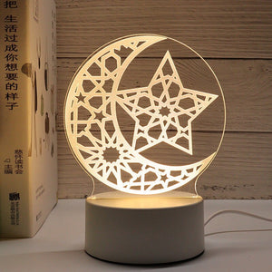 2023 EID Mubarak LED Light Table Ornaments 3D Acrylic Night Lamp Muslim Ramadan Party Eid Al Adha Ramadan Decoration for Home acacuss