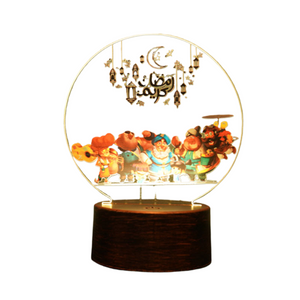 2023 EID Mubarak LED Light Table Ornaments 3D Acrylic Night Lamp Muslim Ramadan Party Eid Al Adha Ramadan Decoration for Home acacuss
