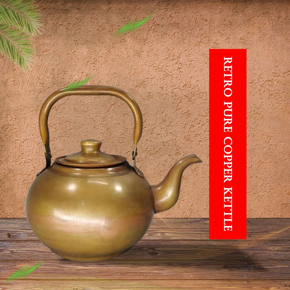 ENERGE SPRING 1.2L Pure Copper Kettle Old Fashioned Long Mouth Brass Tea Pot With Filter Household Small Boiling Water Kettle acacuss