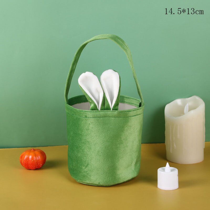 2023 Easter Day Decoration Cartoon Bunny Ears Basket Candy Bag Gifts For Kids Tote Cloth Bag Happy Easter Birthday Party Bags acacuss