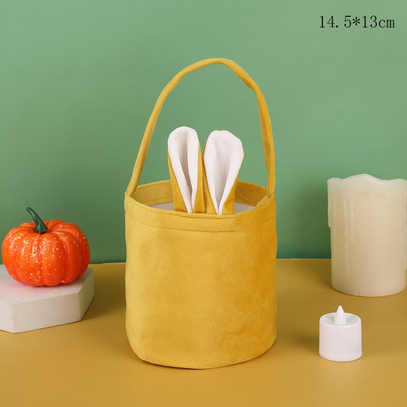 2023 Easter Day Decoration Cartoon Bunny Ears Basket Candy Bag Gifts For Kids Tote Cloth Bag Happy Easter Birthday Party Bags acacuss