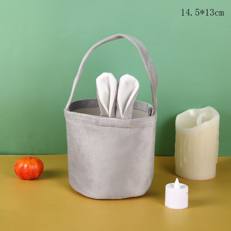 2023 Easter Day Decoration Cartoon Bunny Ears Basket Candy Bag Gifts For Kids Tote Cloth Bag Happy Easter Birthday Party Bags acacuss