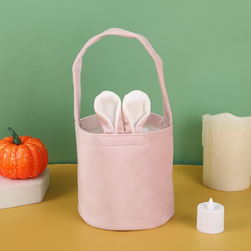 2023 Easter Day Decoration Cartoon Bunny Ears Basket Candy Bag Gifts For Kids Tote Cloth Bag Happy Easter Birthday Party Bags acacuss