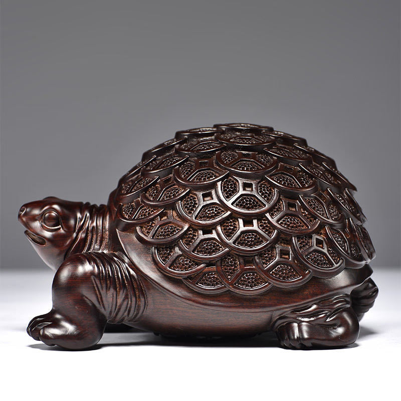 Ebony Carved Scarab Living Room Decoration Office Desktop Feng Shui Transfer Decoration Red Solid Wood Turtle Gift acacuss