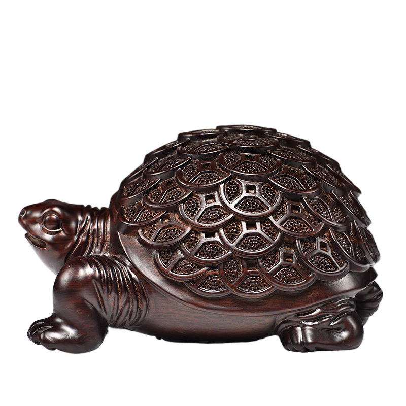 Ebony Carved Scarab Living Room Decoration Office Desktop Feng Shui Transfer Decoration Red Solid Wood Turtle Gift acacuss