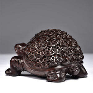 Ebony Carved Scarab Living Room Decoration Office Desktop Feng Shui Transfer Decoration Red Solid Wood Turtle Gift acacuss