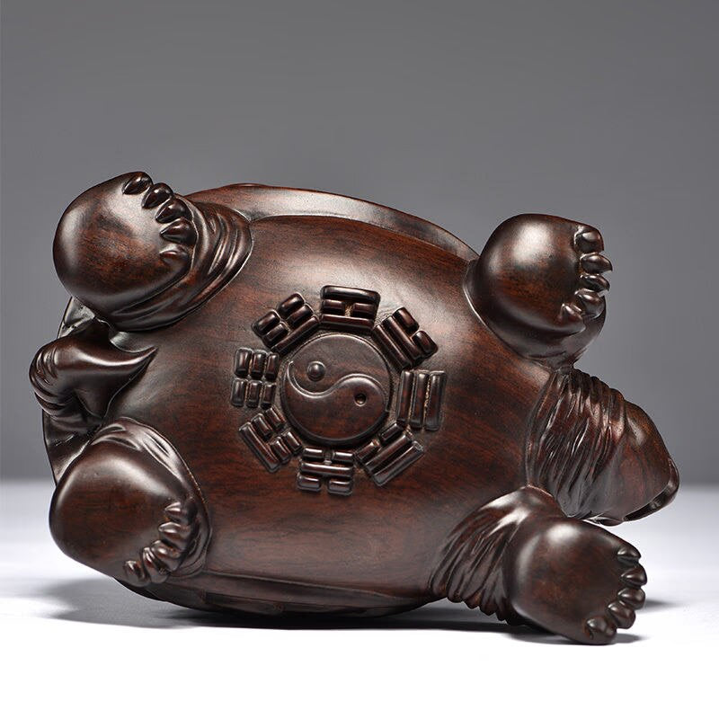 Ebony Carved Scarab Living Room Decoration Office Desktop Feng Shui Transfer Decoration Red Solid Wood Turtle Gift acacuss