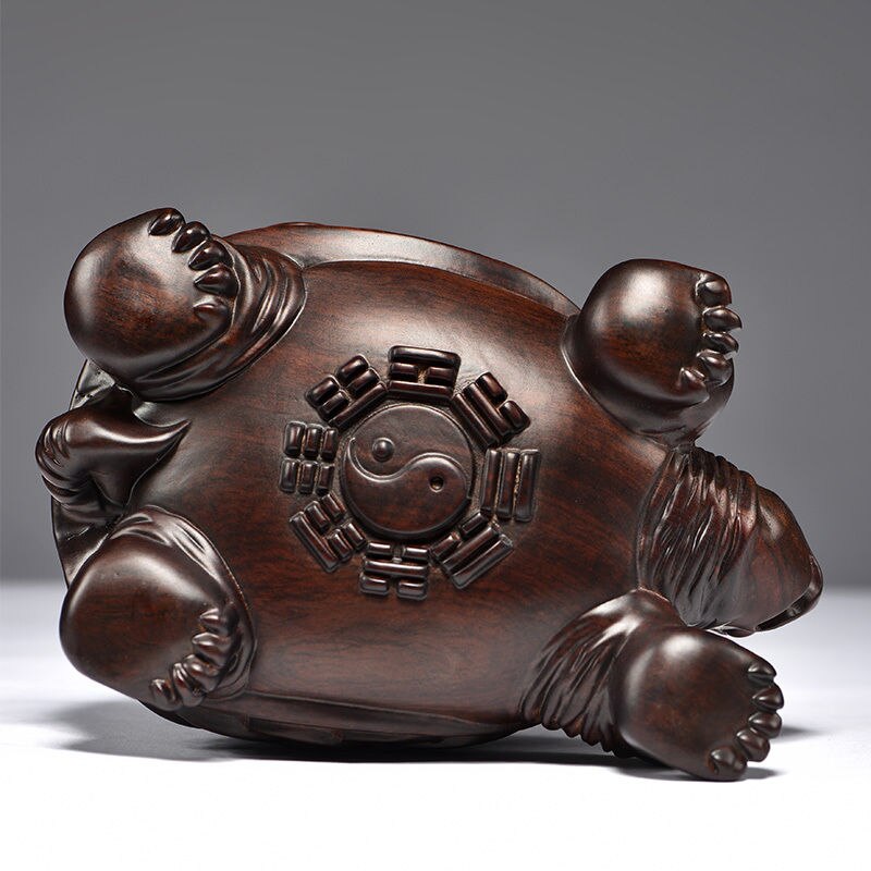 Ebony Carved Scarab Living Room Decoration Office Desktop Feng Shui Transfer Decoration Red Solid Wood Turtle Gift acacuss