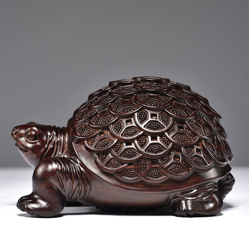 Ebony Carved Scarab Living Room Decoration Office Desktop Feng Shui Transfer Decoration Red Solid Wood Turtle Gift acacuss