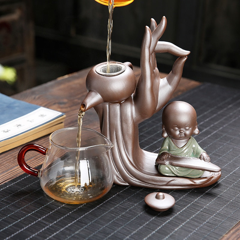 Ebony Tea Ceremony Accessories Six Gentlemen Set Purple Clay Tea Set Tea Drain Filter Little Monk Decoration acacuss