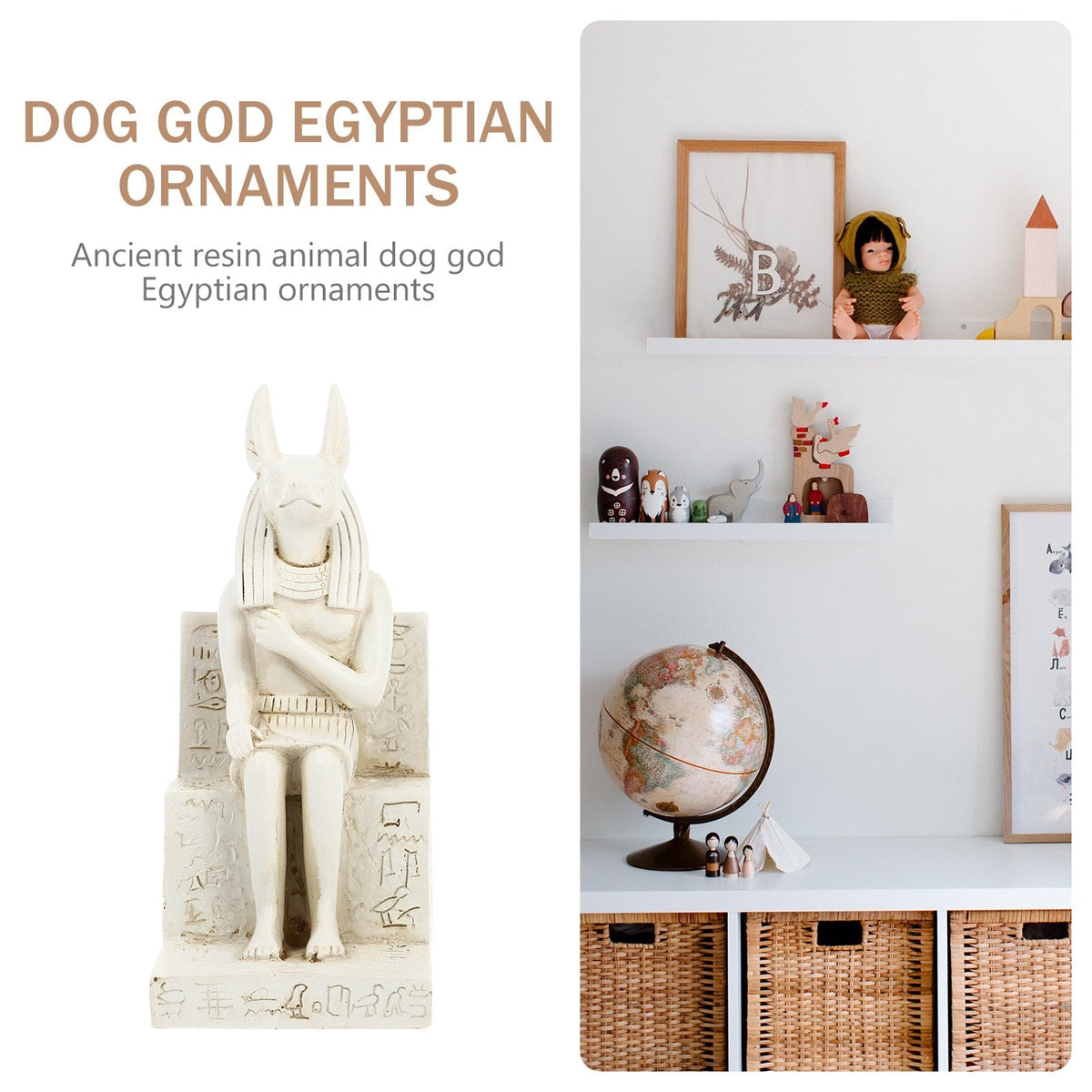 Egyptian Dog Statue Anubis God Sculpture Figurine Resin Egypt Decor Gods Figure Statues Ancient Ornament Goddess Jackal Animal acacuss