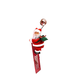 Electric Climbing Ladder Santa Claus Doll with Music Kids Gift Favors Merry Christmas Tree Decorations For Home Navidad Ornament acacuss