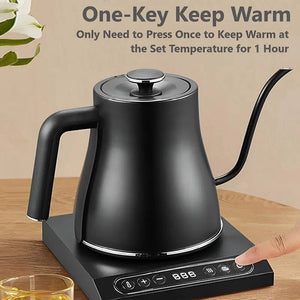 Electric Gooseneck Coffee/Tea Kettle ,100% Stainless Steel Inner LPS-1995,0.8L ,1200W,Suitable for Family and Office acacuss