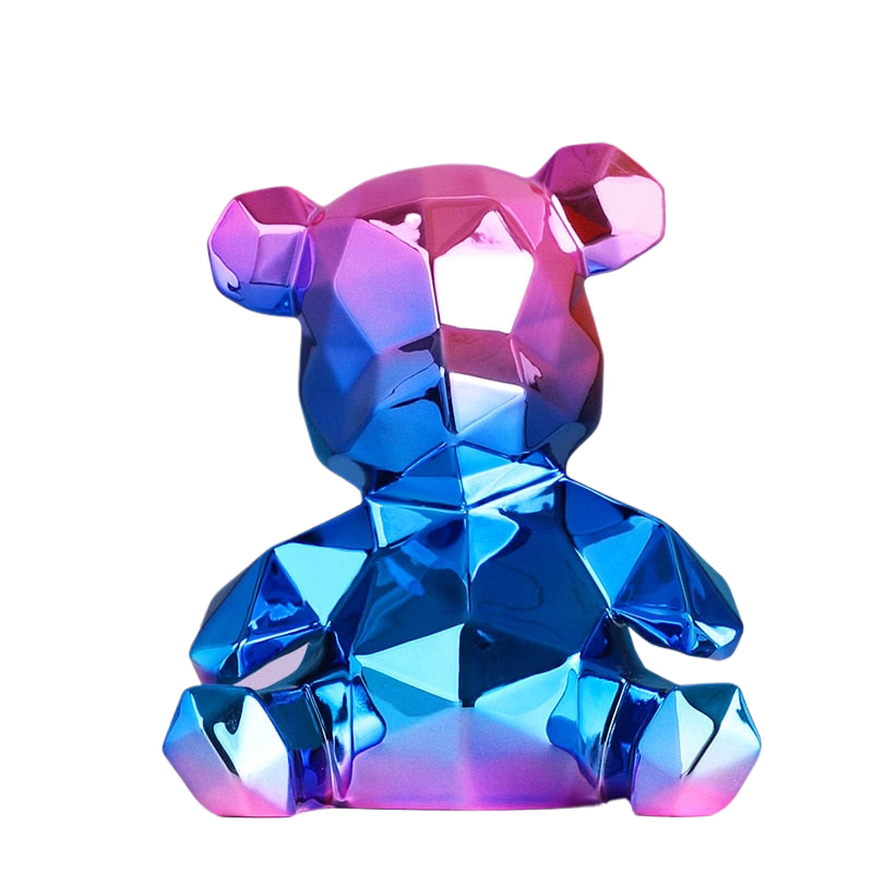 Electroplating Bear Statue Gift for Child Teddy Bear Sculpture Animal Ornament living Room Home Decoration Dog Figurine acacuss