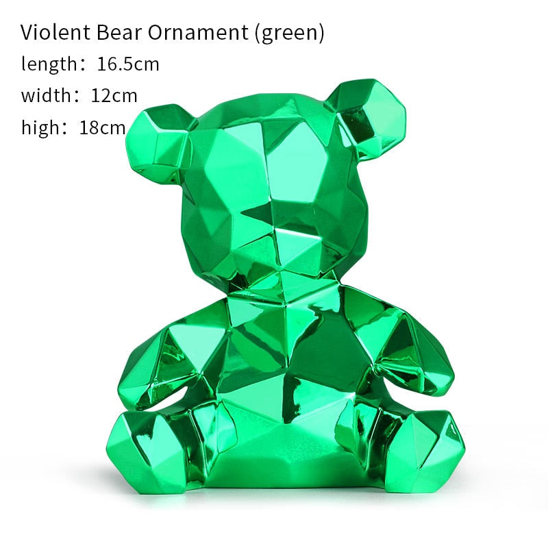 Electroplating Bear Statue Gift for Child Teddy Bear Sculpture Animal Ornament living Room Home Decoration Dog Figurine acacuss