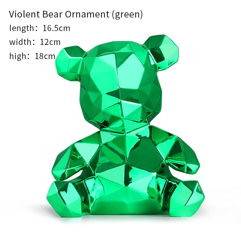 Electroplating Bear Statue Gift for Child Teddy Bear Sculpture Animal Ornament living Room Home Decoration Dog Figurine acacuss