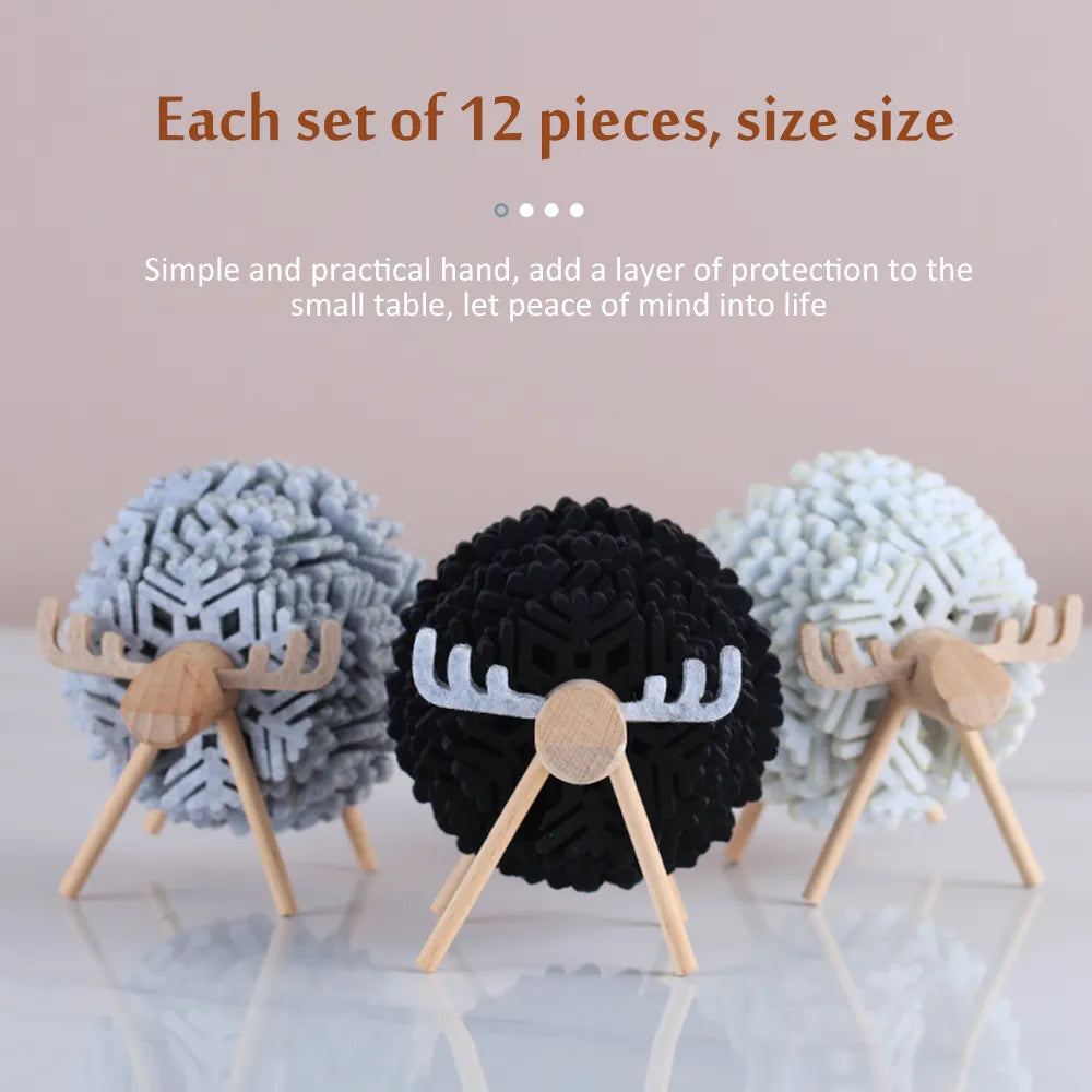Elk Shape Drink Coasters Cup Pads Insulated Round Felt Cup Mats Creative Home Office Table Decor Art Crafts Gift 2023 New acacuss
