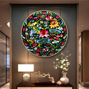 Embroidery DIY Chinese Style Lotus/Chrysanthemum/Fish/Crane Patterns Printed Kits Cross Stitch Thread Needlework Sets Home Decor acacuss