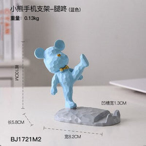 Entrance Key Storage Tray Creative Bear Doll Mobile Phone Bracket Modern Resin Sculpture Living Room Table Decoration Gift acacuss