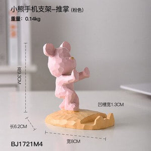 Entrance Key Storage Tray Creative Bear Doll Mobile Phone Bracket Modern Resin Sculpture Living Room Table Decoration Gift acacuss