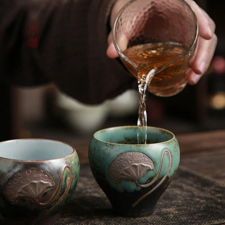 Espresso japanese tea cups Ceramic Kung Fu Tea Cup Sets of 5 Cups acacuss