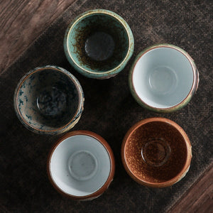 Espresso japanese tea cups Ceramic Kung Fu Tea Cup Sets of 5 Cups acacuss