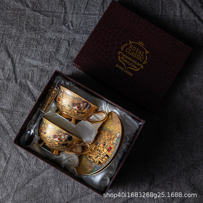 European Bone China Coffee Cup Cup Saucer Spoon Set Ceramic Cup English Afternoon Tea Coffee Cup Household Water Cup Tea Set acacuss