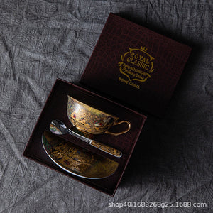 European Bone China Coffee Cup Cup Saucer Spoon Set Ceramic Cup English Afternoon Tea Coffee Cup Household Water Cup Tea Set acacuss