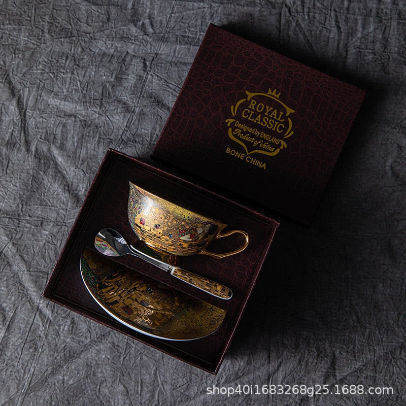 European Bone China Coffee Cup Cup Saucer Spoon Set Ceramic Cup English Afternoon Tea Coffee Cup Household Water Cup Tea Set acacuss