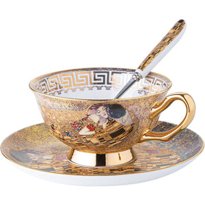 European Bone China Coffee Cup Cup Saucer Spoon Set Ceramic Cup English Afternoon Tea Coffee Cup Household Water Cup Tea Set acacuss