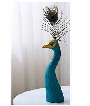 European Peacock Ceramic Vase Fengshui Statues Opening Wedding Birthday Furnishing Decoration Home Room Table Figurines Crafts acacuss