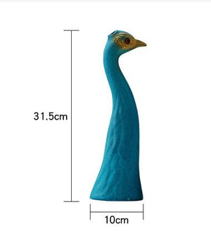 European Peacock Ceramic Vase Fengshui Statues Opening Wedding Birthday Furnishing Decoration Home Room Table Figurines Crafts acacuss