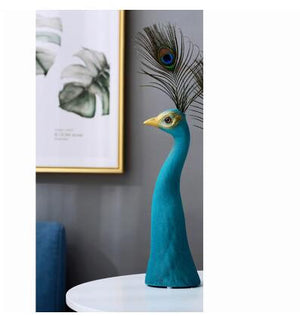 European Peacock Ceramic Vase Fengshui Statues Opening Wedding Birthday Furnishing Decoration Home Room Table Figurines Crafts acacuss