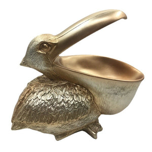 European Resin Cormorant Big Mouth Bird Crafts Home Furnishings Decoration Rose Gold Home Decor Box Jewelry Case Ornaments acacuss