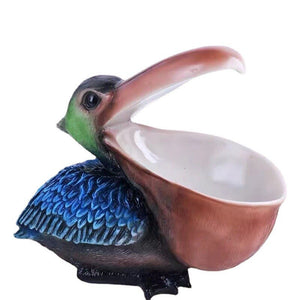European Resin Cormorant Big Mouth Bird Crafts Home Furnishings Decoration Rose Gold Home Decor Box Jewelry Case Ornaments acacuss