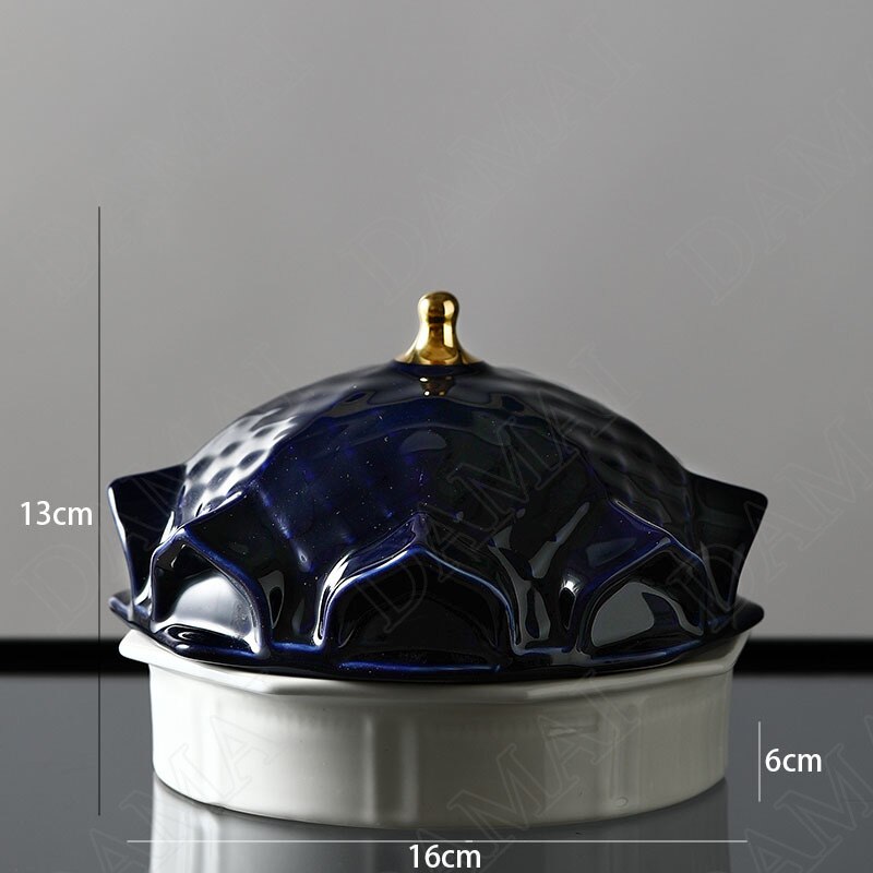 European Style Ceramics Storage Jar Living Room Castle Jewelry Jars Bedroom Cosmetic Container Painted Home Decoration Organizer acacuss