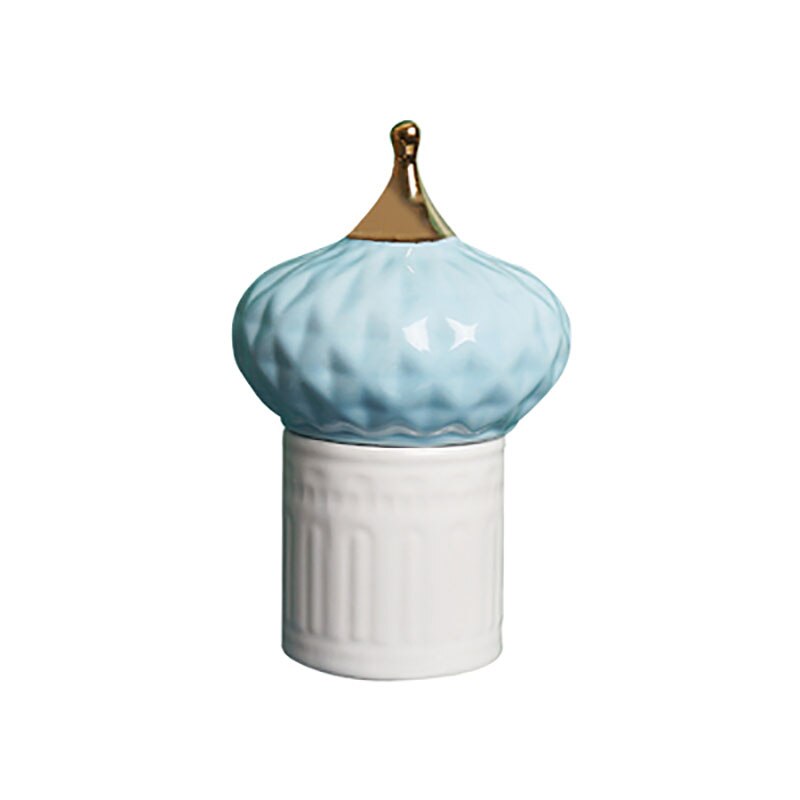 European Style Ceramics Storage Jar Living Room Castle Jewelry Jars Bedroom Cosmetic Container Painted Home Decoration Organizer acacuss