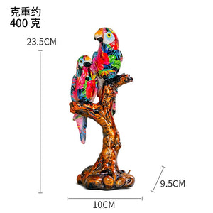 European Style Creative Resin Parrot Home Decoration Living Room Decoration Office Desktop Porch Decoration acacuss